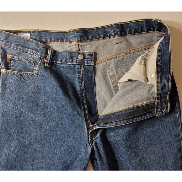Levis 550 Jeans Mens 42x32 Blue Denim Regular Straight Leg Red Tab EUC Jeans‎ - Picture 14 of 16